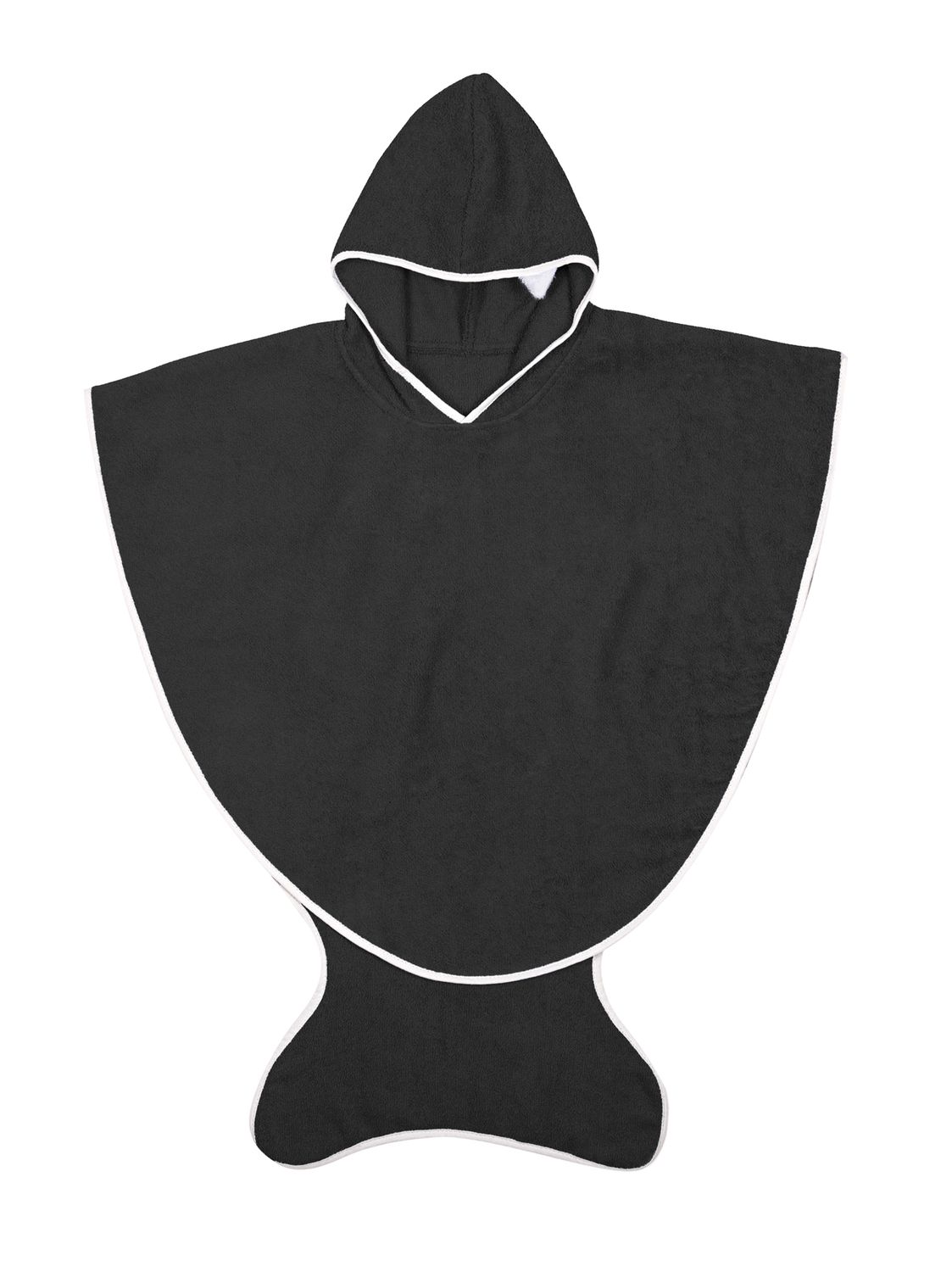 Capa de baño para bebé, diseño con calaveras negras en capucha.