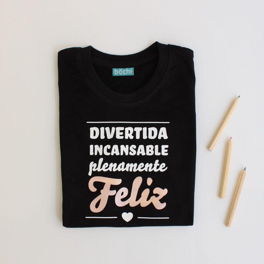 Camiseta Negra Feliz - Infantil
