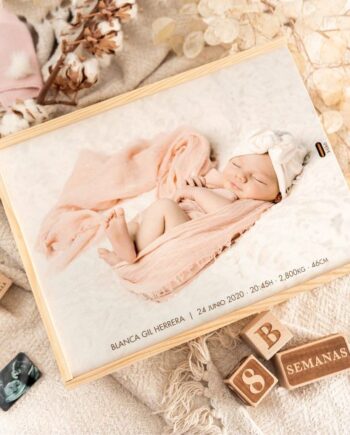 Caja de Nacimiento con FOTO en madera