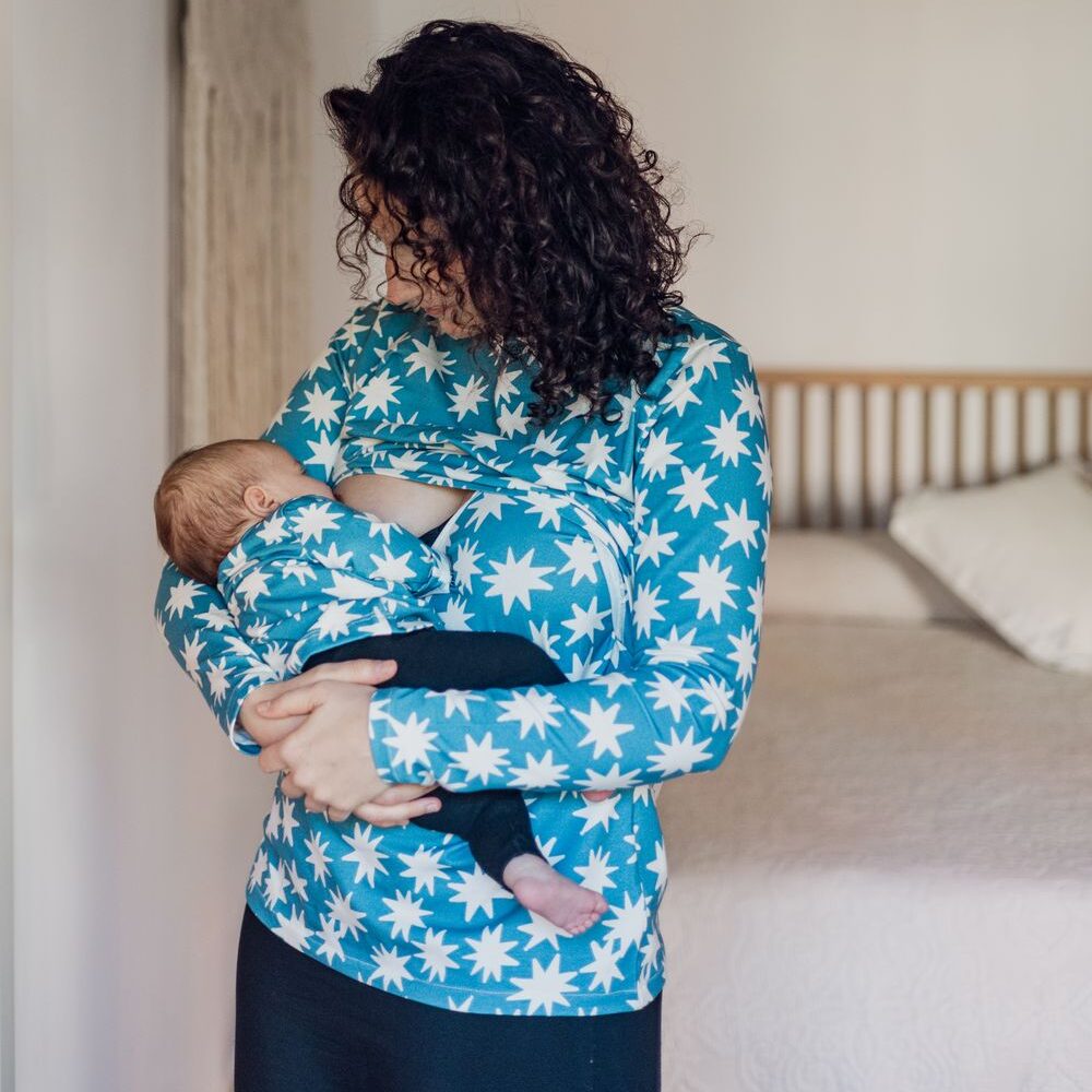 CAMISETA EMBARAZO Y LACTANCIA ESTAMPADO ESTRELLAS